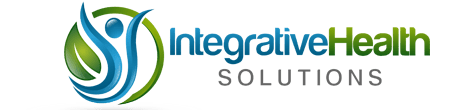 A green background with the word integration solutions written in blue.