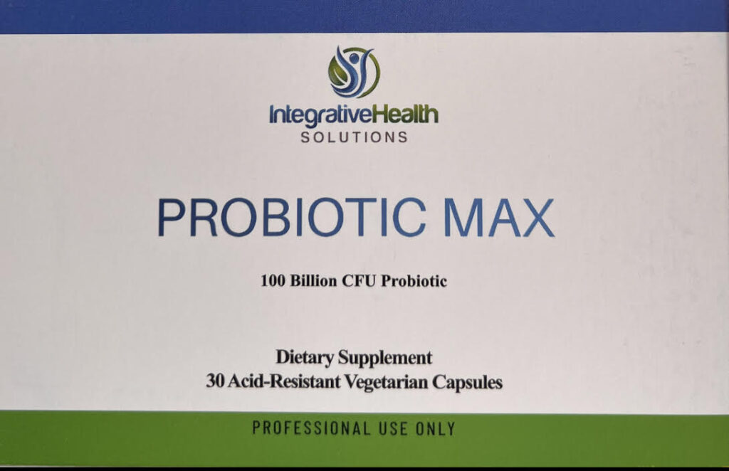 A box of probiotic max is shown.