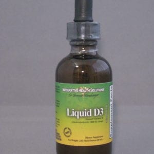 A bottle of liquid d 3 is shown.