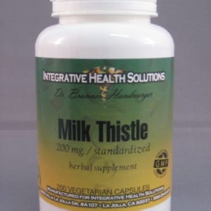 A bottle of milk thistle supplement