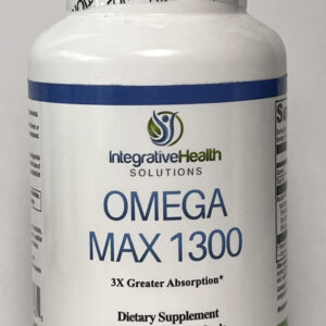 A bottle of omega max 1 3 0 0 supplement