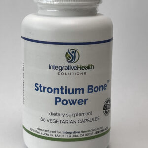 A bottle of strontium bone power supplement.
