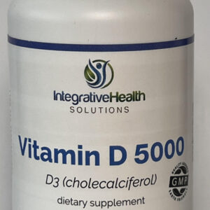 A bottle of vitamin d 5 0 0 0 supplement.