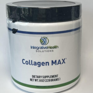 A container of collagen max is shown.